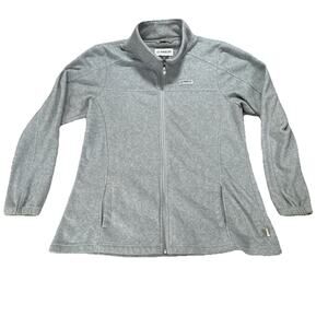 Magellan Full Zip Womens XL Fleece Jacket Gray Long Sleeve Pockets Warm